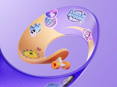 Skateboard Loop – 3D Illustration, CG, Stylized Stickers 3d 3d art 3d artist 3d design 3d designer 3d digital art 3d graphics 3d illustration 3d render 3d visual art cartoon style cg cg art colorful digital illustration illustration illustration art purple render