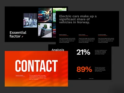 Pitch deck for Electric cars & Analysis branding colours creative customslides design figma graphic design illustration landing page logo pitch deck pitchdeck presentation ui