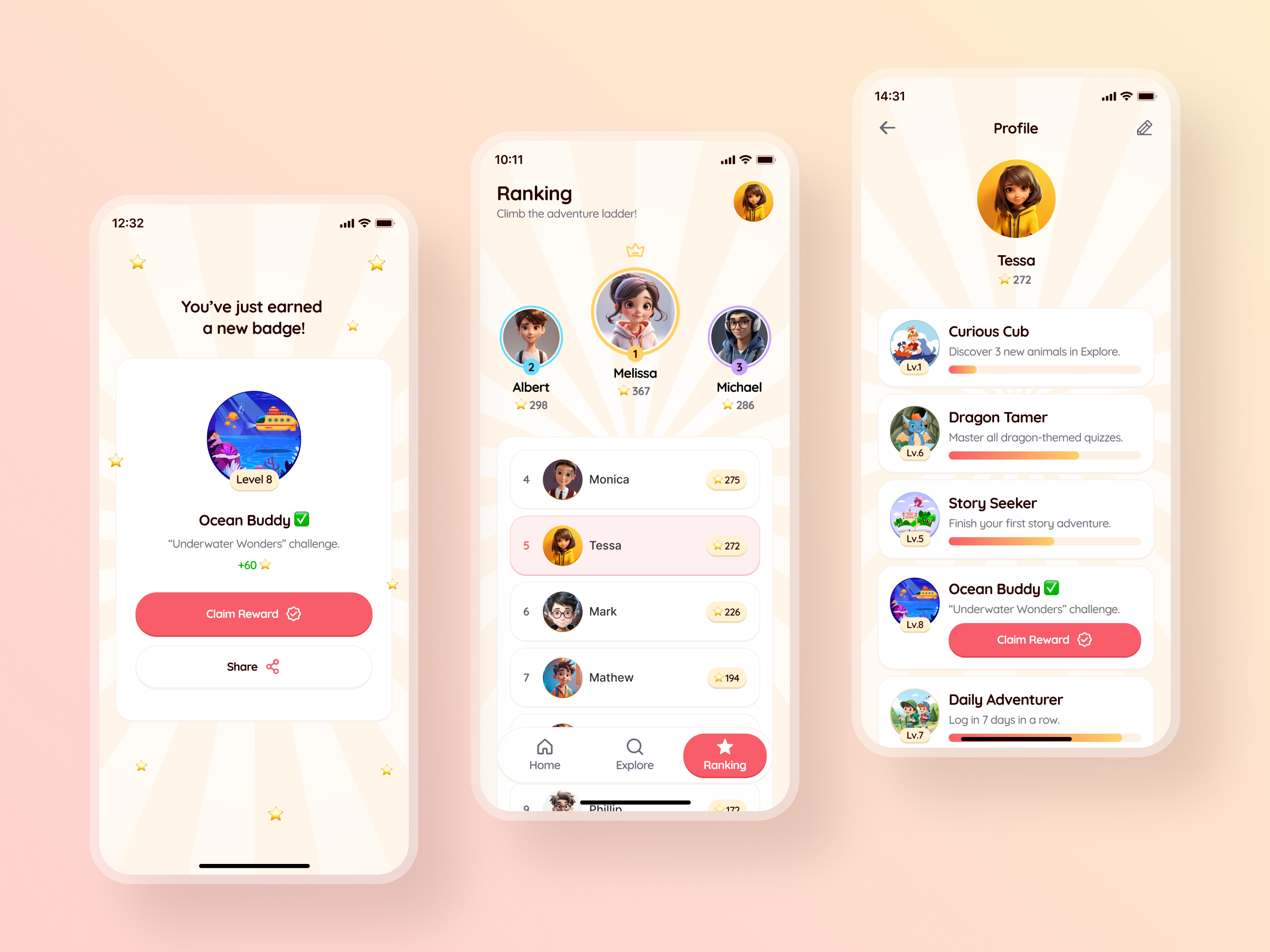 Ranking - BrainBloom app clean drumncode illustration mobile app responsive ui web development