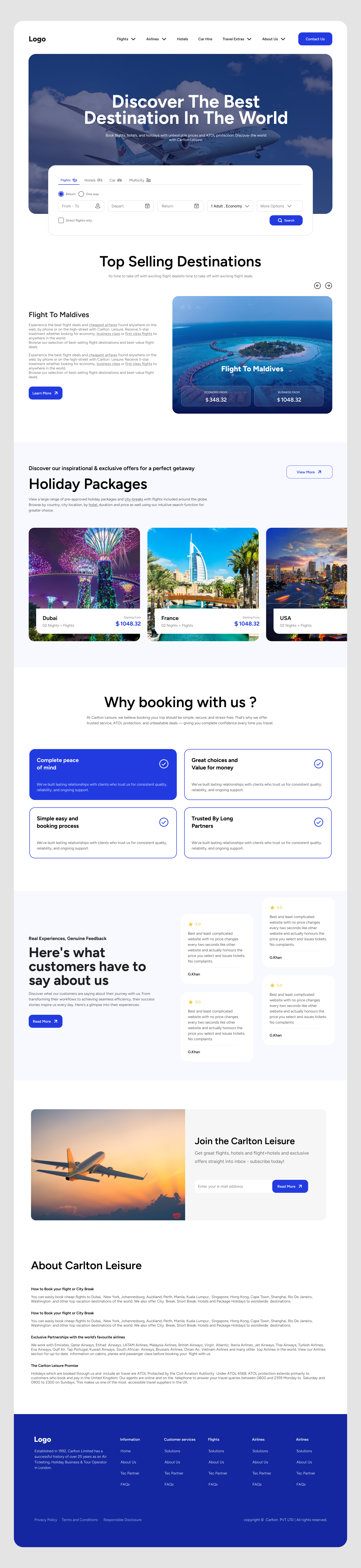 Flight Booking Website UI Design figma typography ui uiux ux website