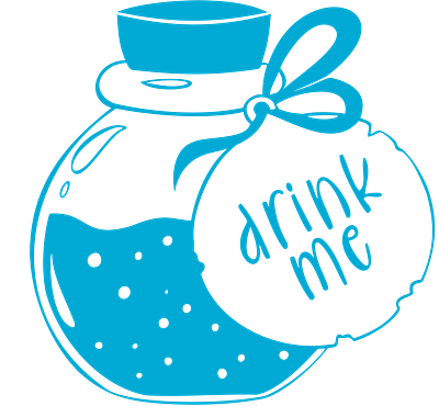 Alice in Wonderland Drink Me Bottle Transparent Background