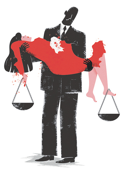 Feminicidios en México editorial illustration