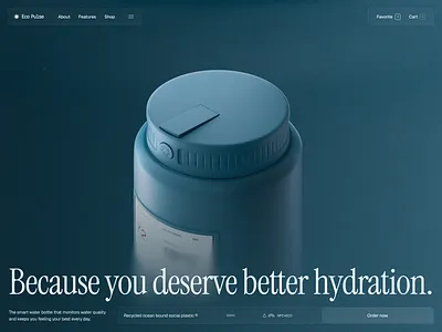 E-commerce Website Design for a Smart Hydration Product e commerce ecommerce ecommerce landing page ecommerce product page ecommerce ui ecommerce website modern ecommerce product card product design product detail page product landing page product listing page product page shopify shopify designer shopify landing page shopify store web design