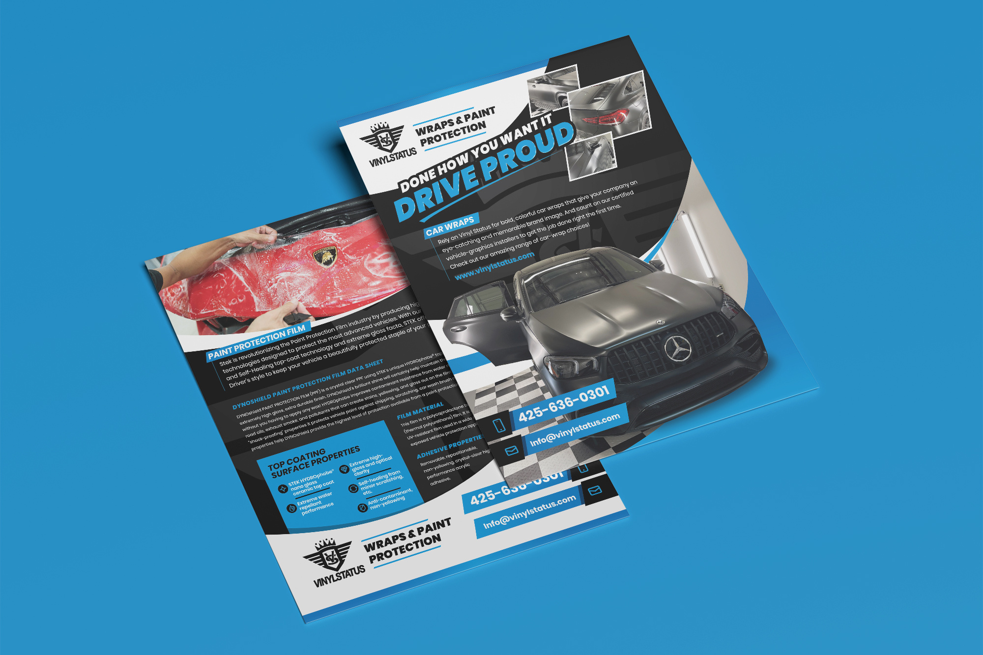 Car Wraps Service Leaflet — Promotional Print Marketing Design