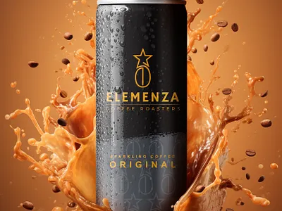 Elemenza - Packaging Design of Sparkling Coffee branding design graphic design illustration label design logo packaging