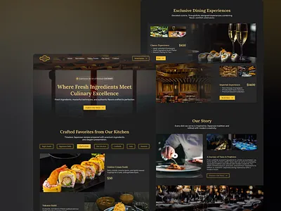 Luxury Restaurant Landing Page case study design dribbble landing page landing page design luxuary website minimal design modern design product design responsive design responsive website restaurant website ui ux ux design web app web application web design web ui website design