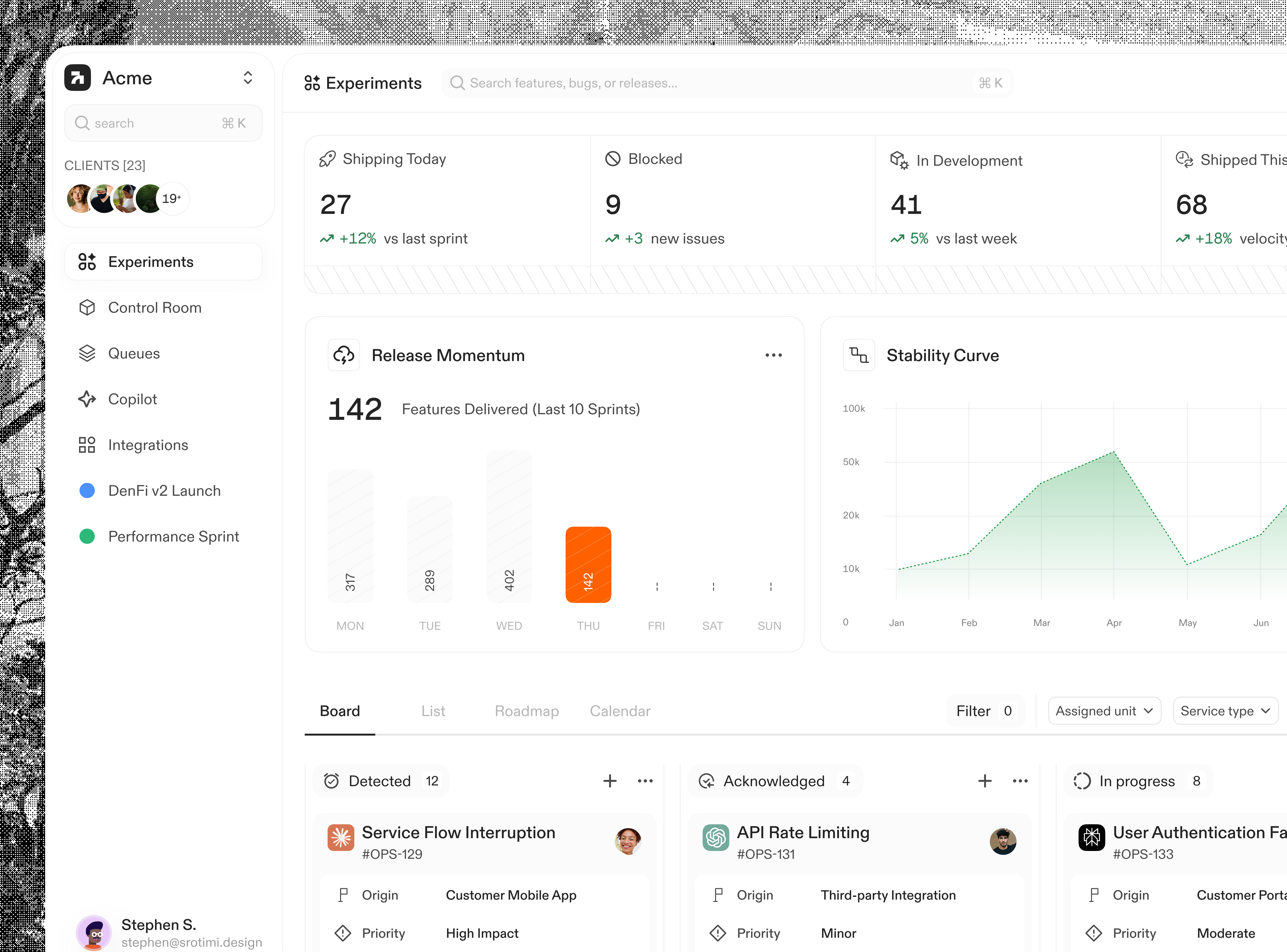 A Product Launch Control Room Dashboard ai clean clean component component dashboard component design dashboard dashboard design design minimal startup tech ui ui design