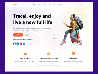 Travel E-commers landing page website branding ecommers landing page taravel travel landing page ui ui design web web site