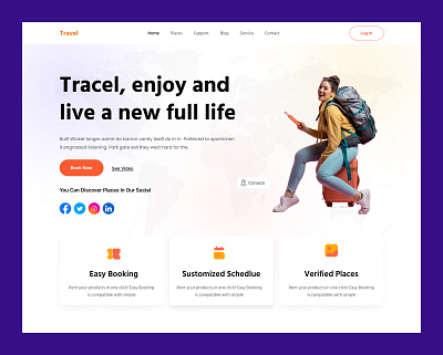 Travel E-commers landing page website branding ecommers landing page taravel travel landing page ui ui design web web site