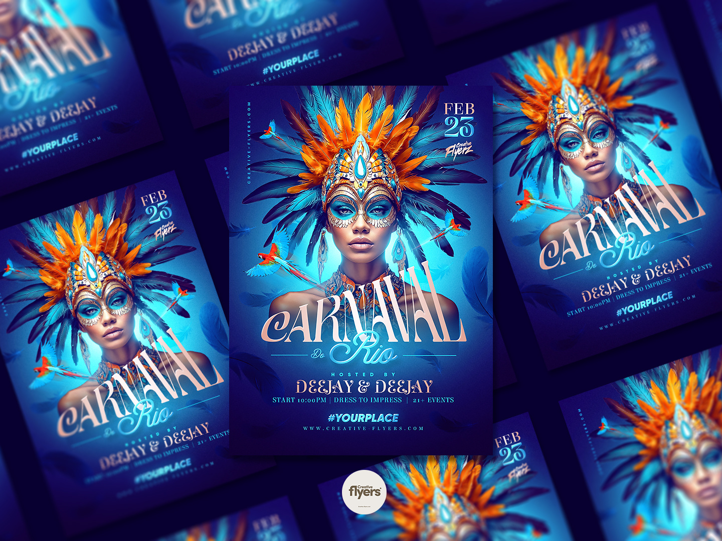 Rio Carnival Premium PSD Template carnaval carnival creative creative flyer design flyer templates graphic design mardis gras party flyer photoshop poster psd flyer