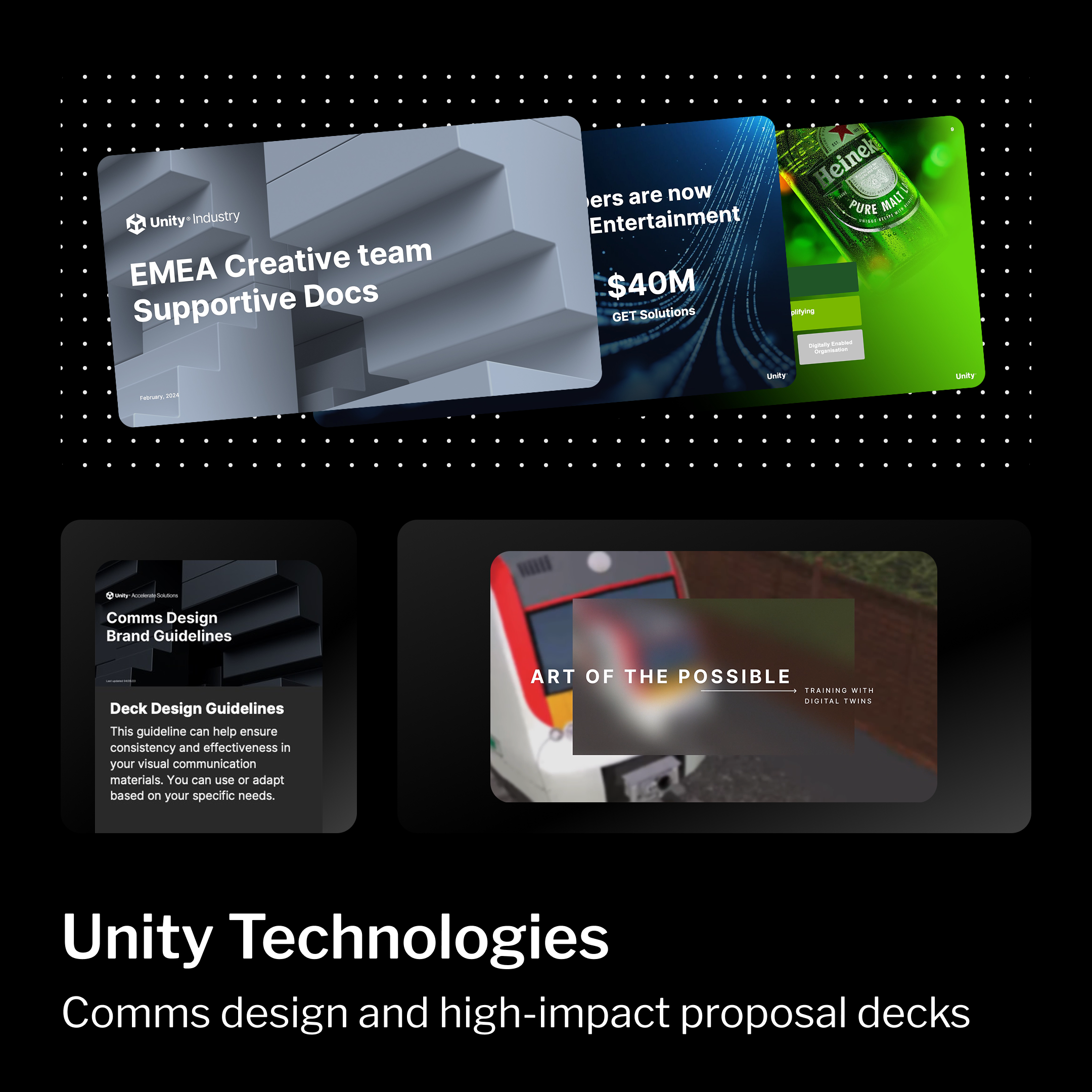 Comms design and high-impact proposal decks comms graphic design slide deck