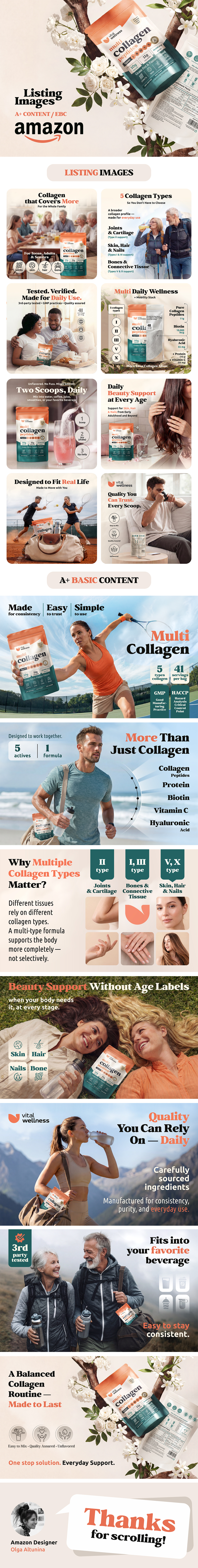 Collagen Vital Wellness - logo, packaging and e-commerce design banner biotin branding collagen digital e commerce graphic design health health drinks infographic lifestyle logo logo design multi collagen packaging packaging design product supplement supplements visual