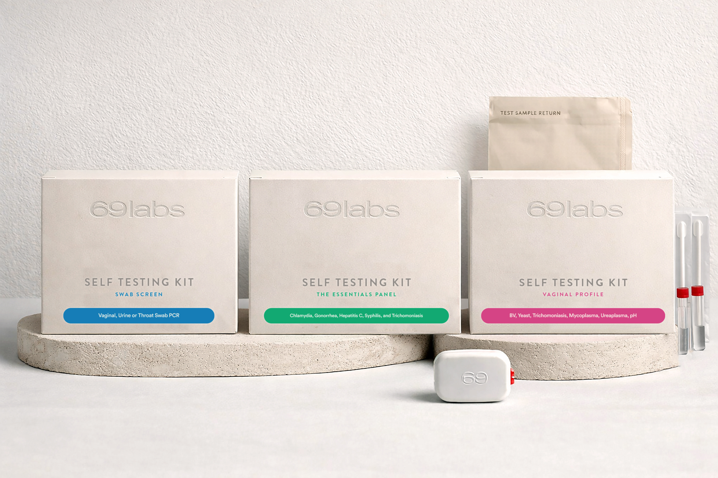 69labs - Logo + Packaging Design Option 2 69 abstract box design box packaging logo logo design modern packaging packaging box self test self test kit self testing