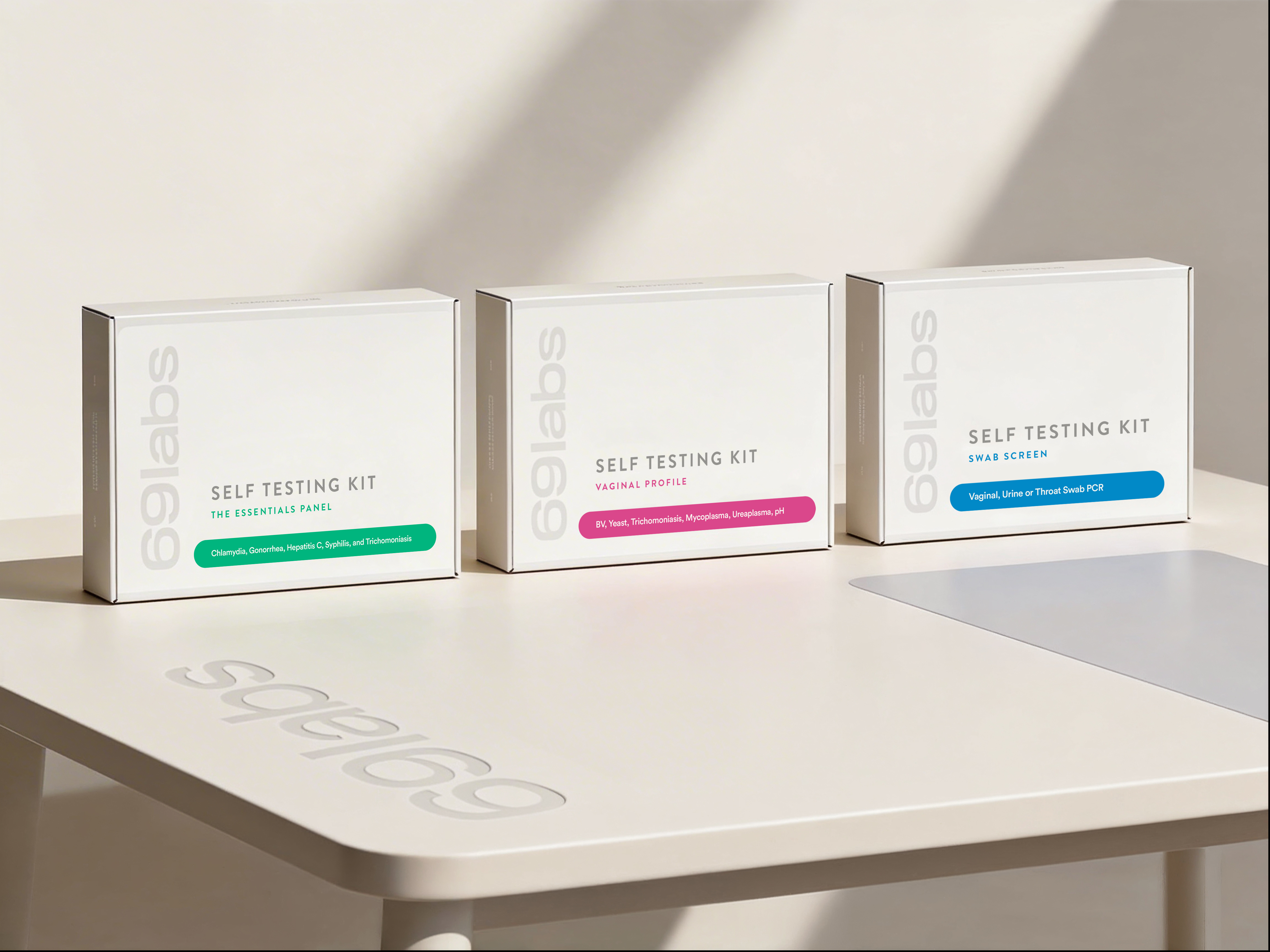 69labs - Logo + Packaging Design Option 1 69 abstract box packaging logo modern packaging packaging design self test box self test kit self testing test kit