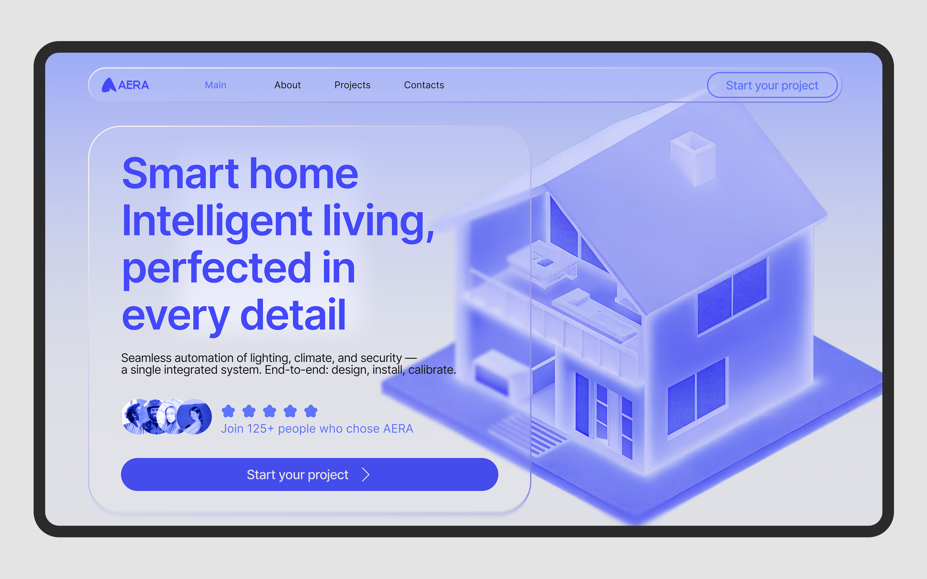 Smart home site UI design landing page ui web web design