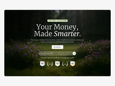 Hero section - Finora fintech hero hero section landing landing page ui ux web website