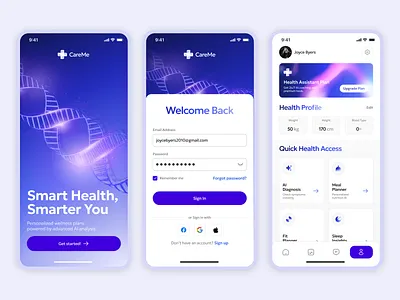AI Healthcare Mobile ai app creative graphic design health healthcare mobile ui uiux