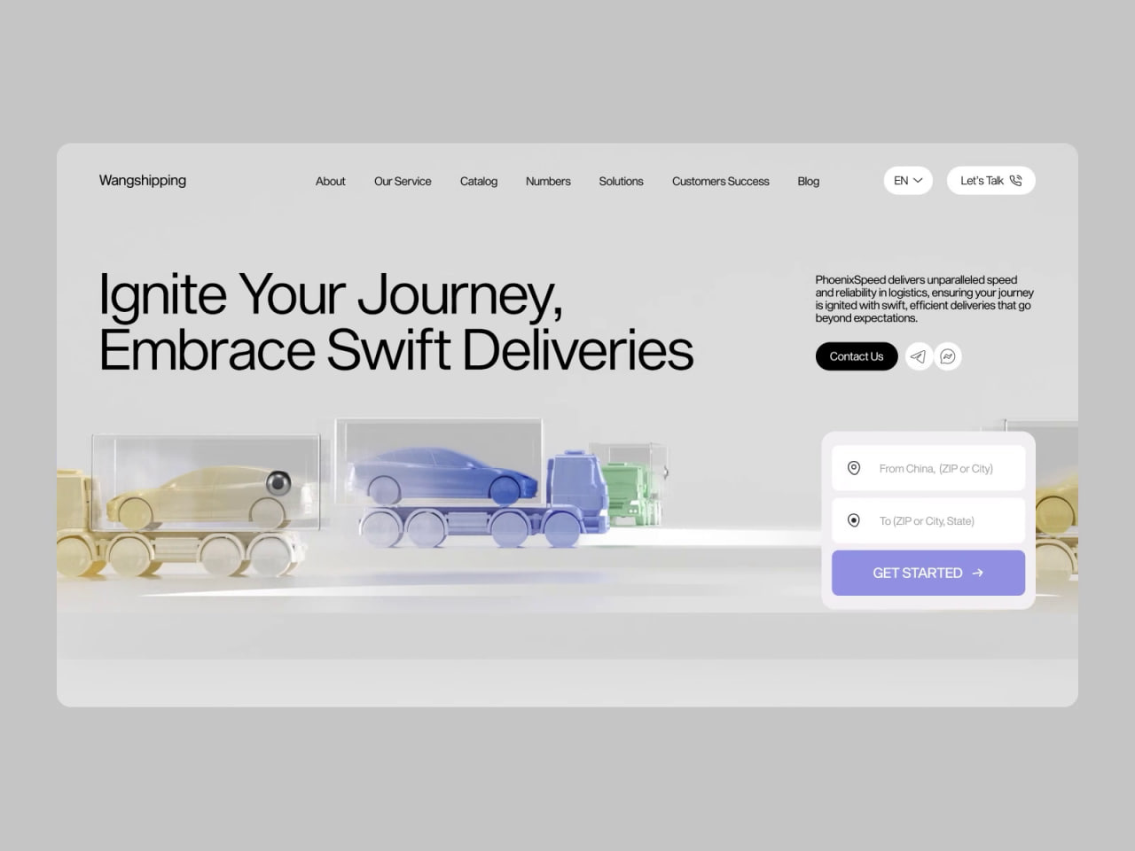 Logistics Landing Page Design animation b2b design cargo corporate website delivery delivery service digital product enterprise design form design hero section international service landing page landing page design logistics website modern website saas website shipping supply chain transport company trucking