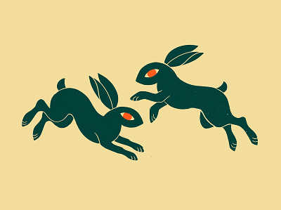 Hares animal hare illustration logo mark minimal rabbit symbol usagi