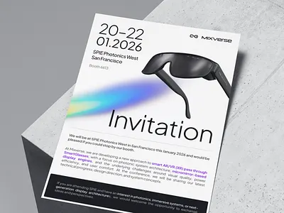 Invitation Brochure 3d a3 brochure glasses gradient graphic design invitation materials printing prism render text