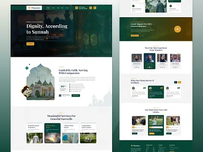 Janaza, Funeral & Burial Services Template app burial casket catholic cemetery christian church coffin cremation crematory design flowers funeral funeral arrangement mortician death services mourning template theme uiux website design