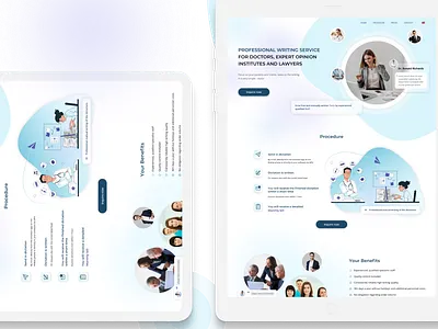 Professional Writing Service. Landing Page animation branding ui