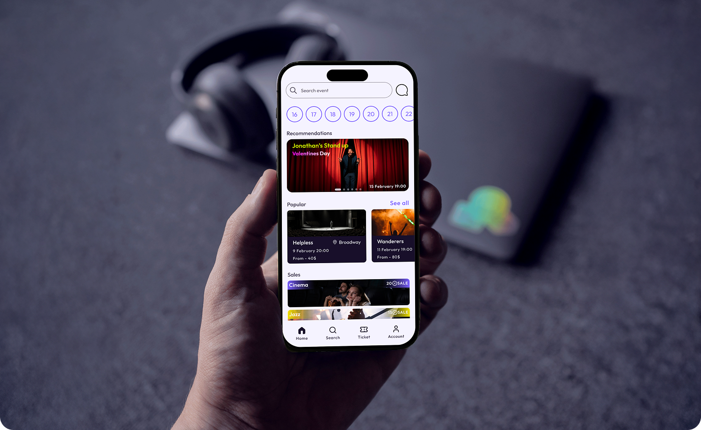 Ticket Application Eventa app design event event app figma figma design fun georgia graphic design mockup tbilisi temur tchamiashvili ticket ticket app ui ui design uiux user experieance user interface ux design