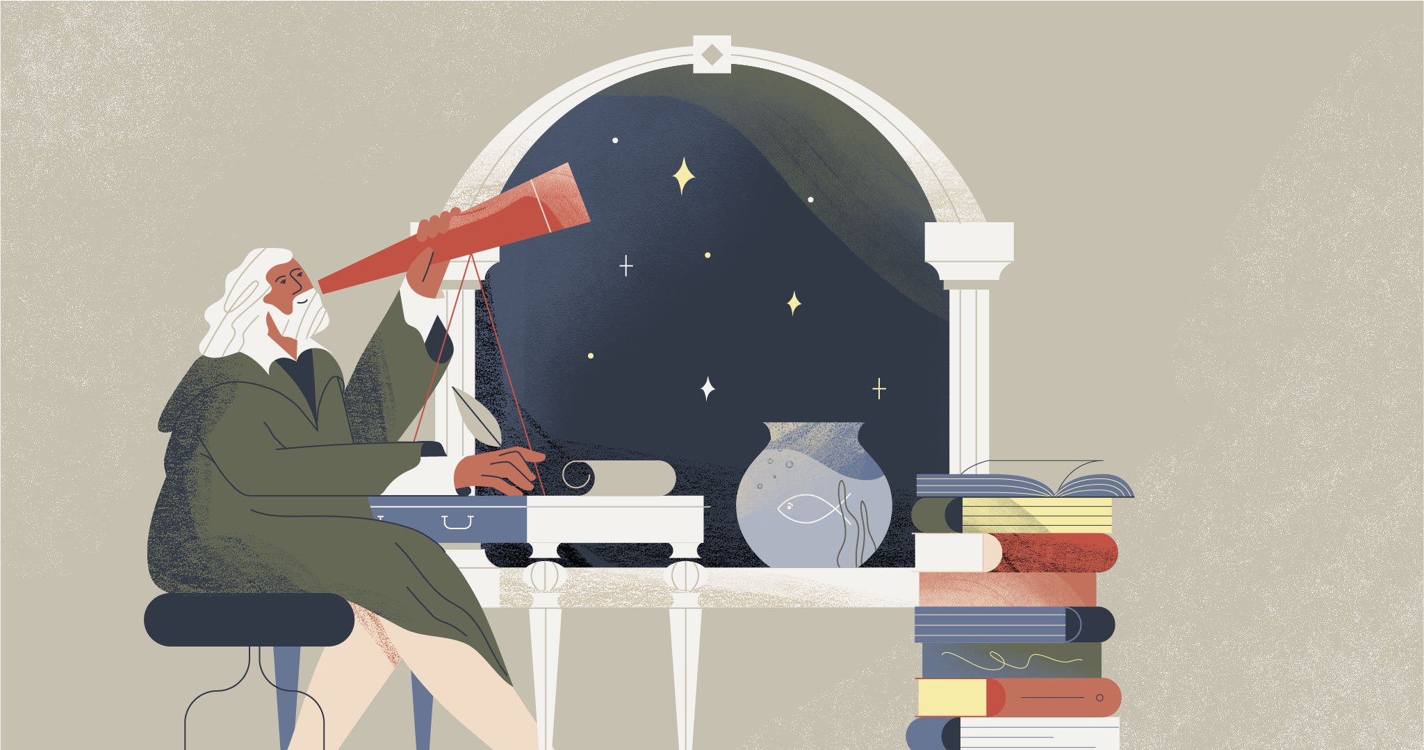 Galileo character galileo illustration night stars texture