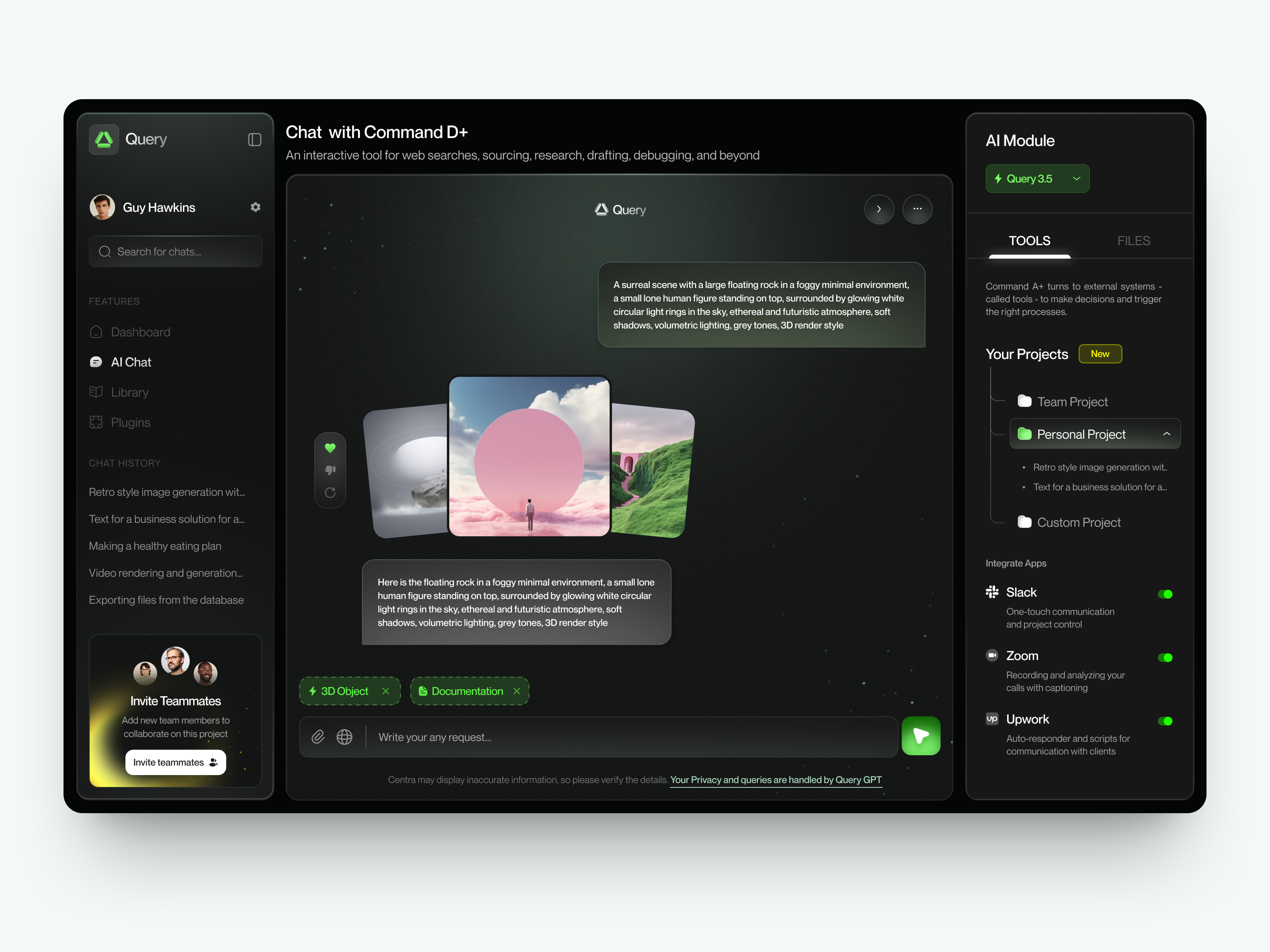 Example of UI-UX for AI Tools