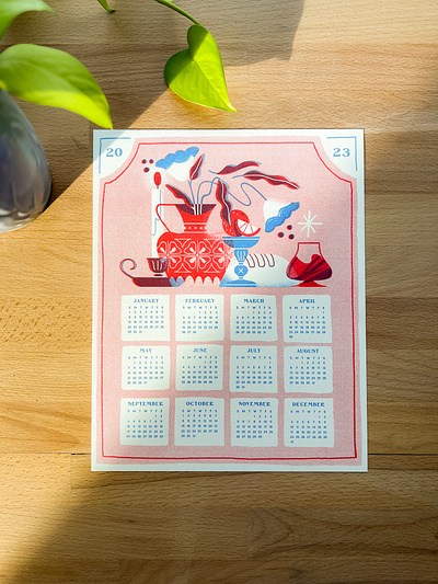 2023 Riso Calendar annual calendar calendar illustration riso riso print still life tolkien