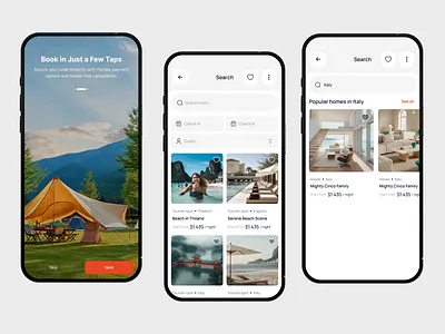 Hotel Booking App app design booking app ui hospitality app hotel hotel booking app mobile mobile app product design tour travel travel app design travel platform ux design