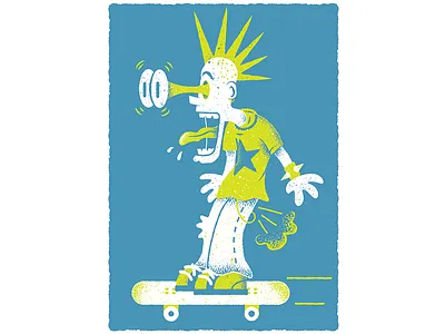 Skater Boy - James Olstein 90s 90s punk editorial editorial illustration illustration james olstein punk skateboard texture vector