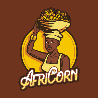 Africorn Logo africa branding cartoon character corn design foodlogo fun icon illustration logo mascot vector