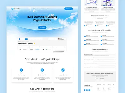 AI LandingPage - Website Creation Platform ai ai platform ai website design dribbble landing page page builder saas web web design website website builder