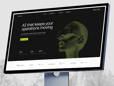 Website Design for AI Automation Tool ai design ai software automation platform b2b dark mode interface landing page product design saas startup uxui web website design workflow