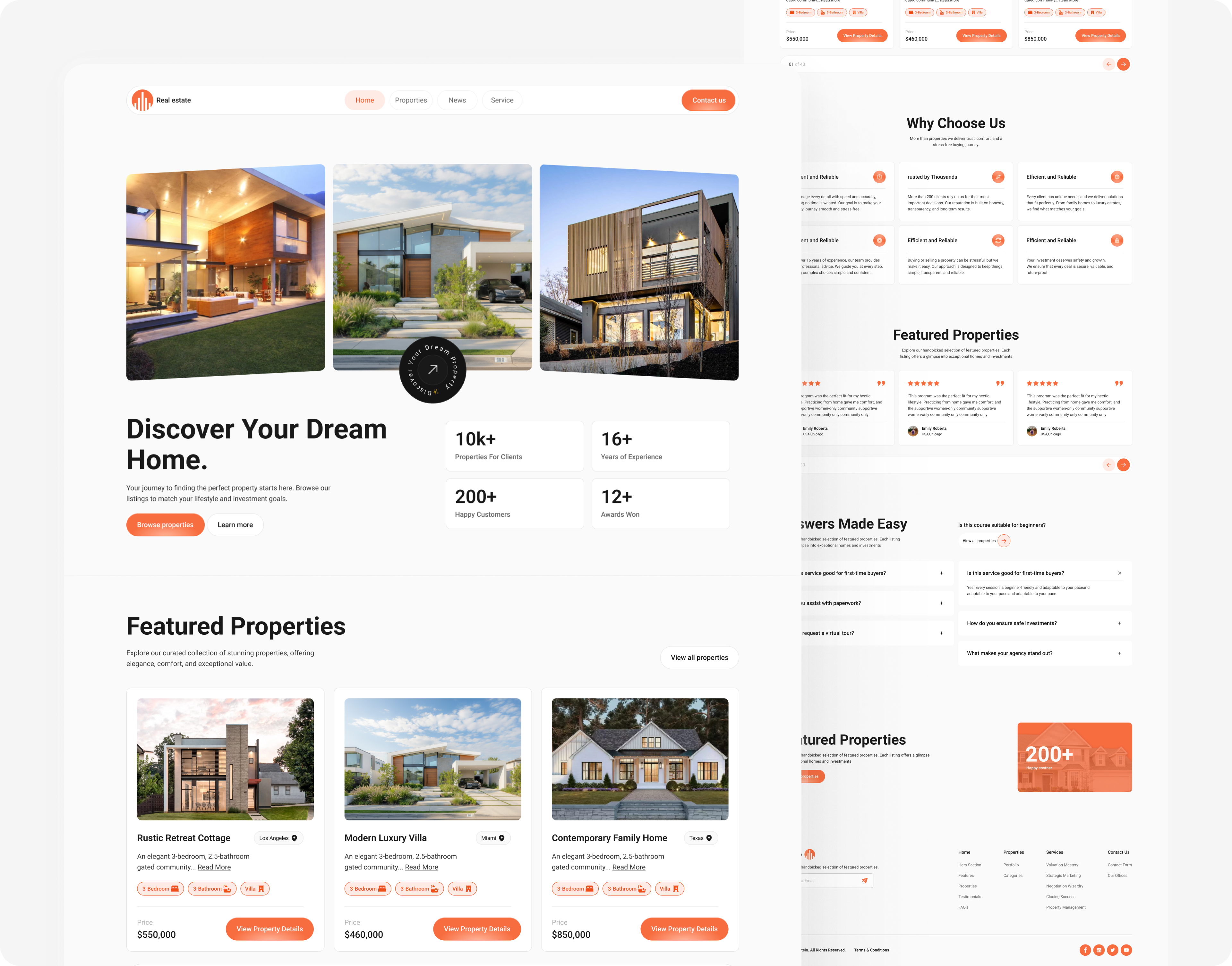 Modern Real Estate Website Design landing page design ui ui design uiux design user interface design ux design web design website design