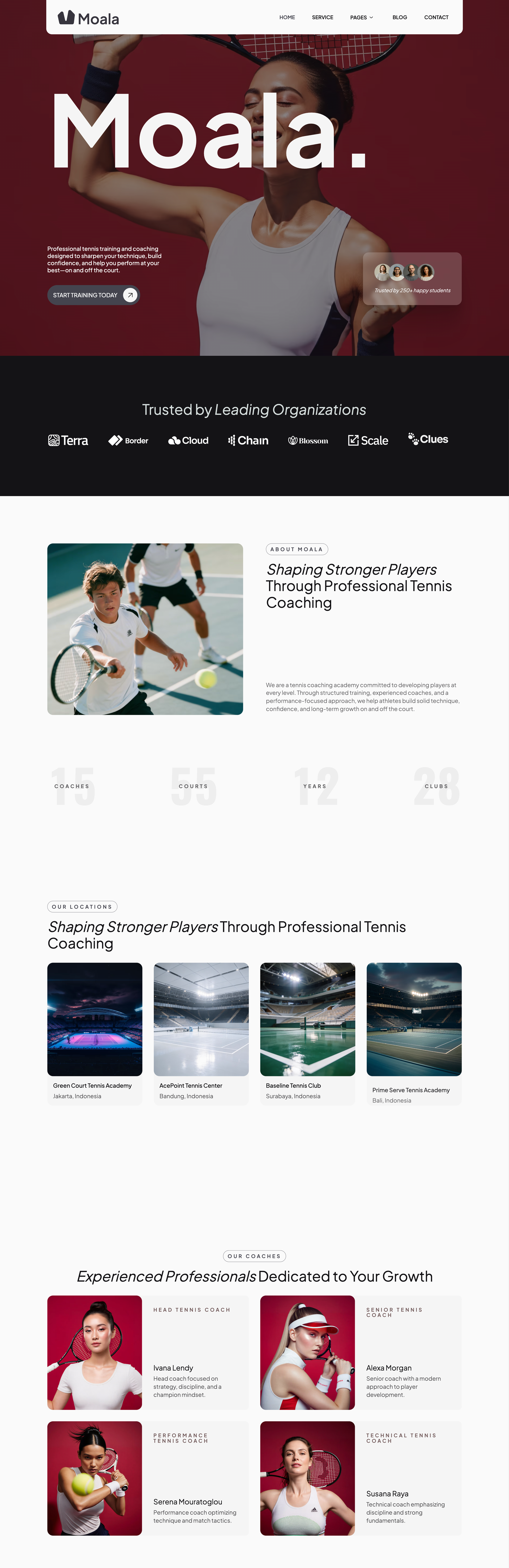 Moala - Tennis Webflow Template design modern sport template tennis ui ux w webflow webflow design webflow template webflow website website