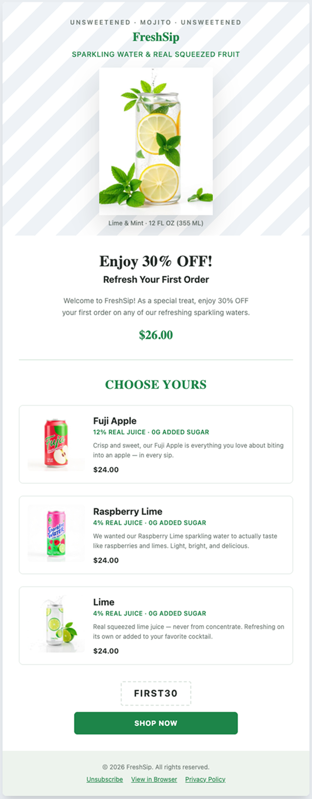 Fresh Juice - Email Template Design branding email template landing page ui ui ux