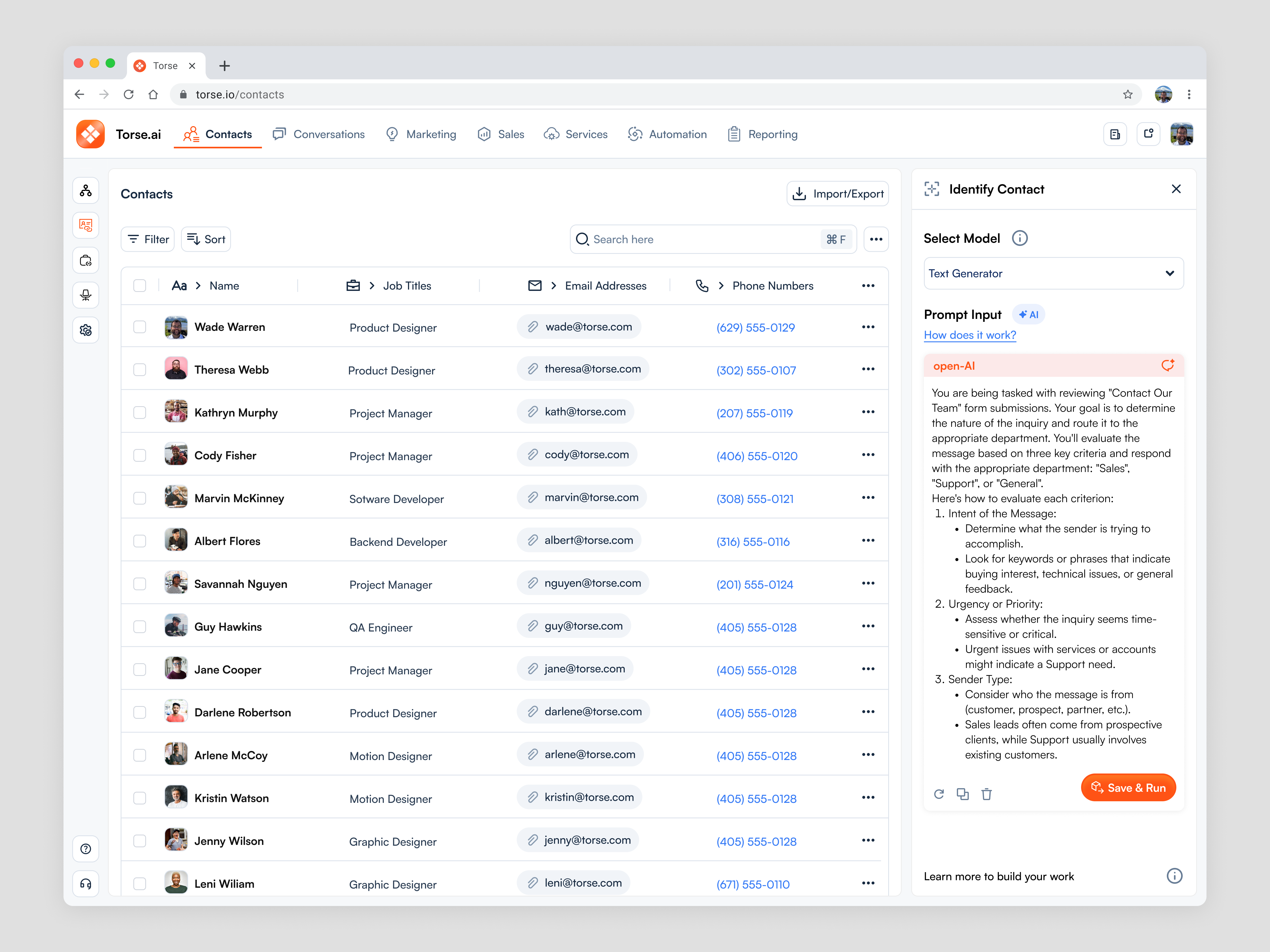CRM Dashboard - Contact Management ai ai assistant ai automation ai insight automation workflow contact contact management dashboard data data table design management minimal modern table ui ui design ux design website