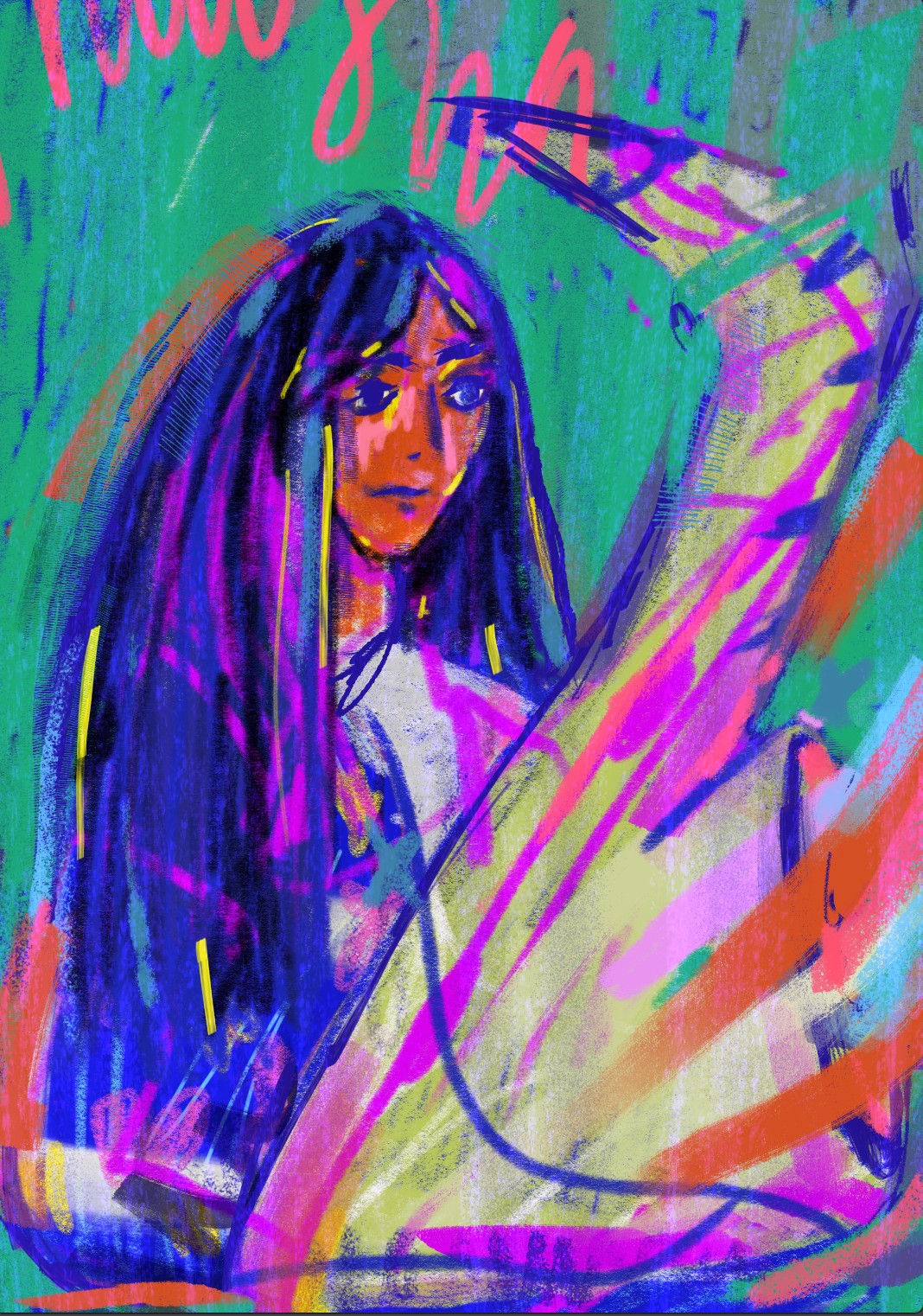 Music is a super power art color graphic design hand drawn il illustration music portrait