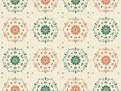 Floral Tiled Pattern seamless pattern