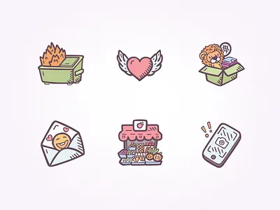 Playful Custom Icon Set branding character illustration custom icons dashboard ui digital product expressive design hand drawn icons icon design illustration mascot style onboarding playful icons product design ui illustration ux design vector illustration visual identity whimsical illustration