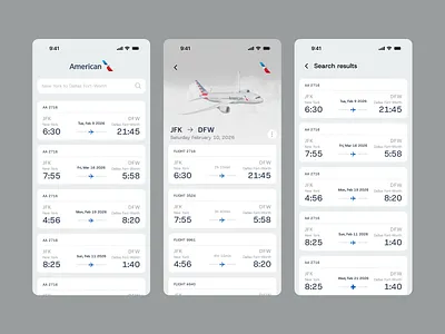 American Airlines App Concept ✈️ airline app american airlines concept design delta airlines flight status frontier airlines ios app minimal design mobile app design product design southwest airlines spirit airlines travel app ui design united airlines ux design