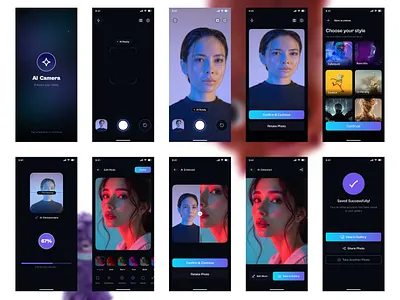 AI Camera | Photo Edit | UI Design | Mobile App ai app app colorful design minimal mobile app modern product design ui ui design user interface design ux ux design