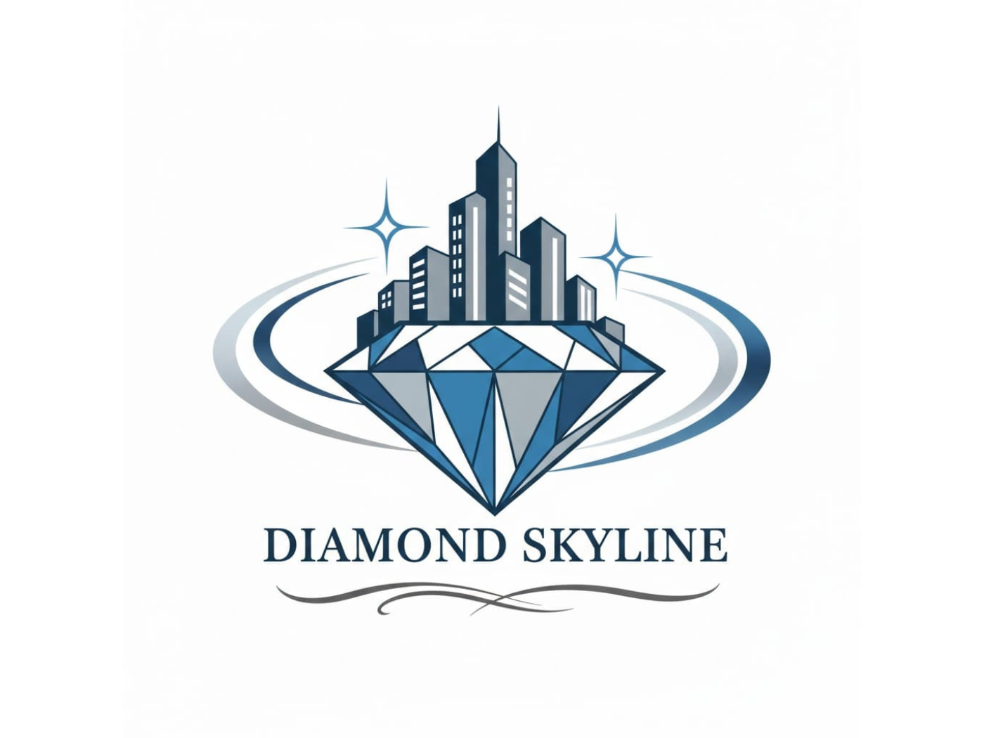 Diamond Skyline – Modern Luxury Property Logo Concept blue silver branding construction company logo design construction logo concept custom logo bd diamond emblem logo logo design bangladesh luxury logo inspiration mfdesignzone modern architecture logo premium branding service premium corporate logo property business logo real estate brand identity real estate logo bd skyline branding skyline logo design startup branding inspiration vector logo showcase