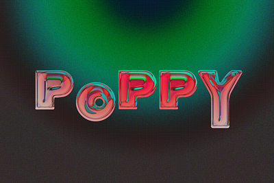 Poppy Logo Concept 2d 3d branding bright chrome design illustration logo photoshop spring type typography