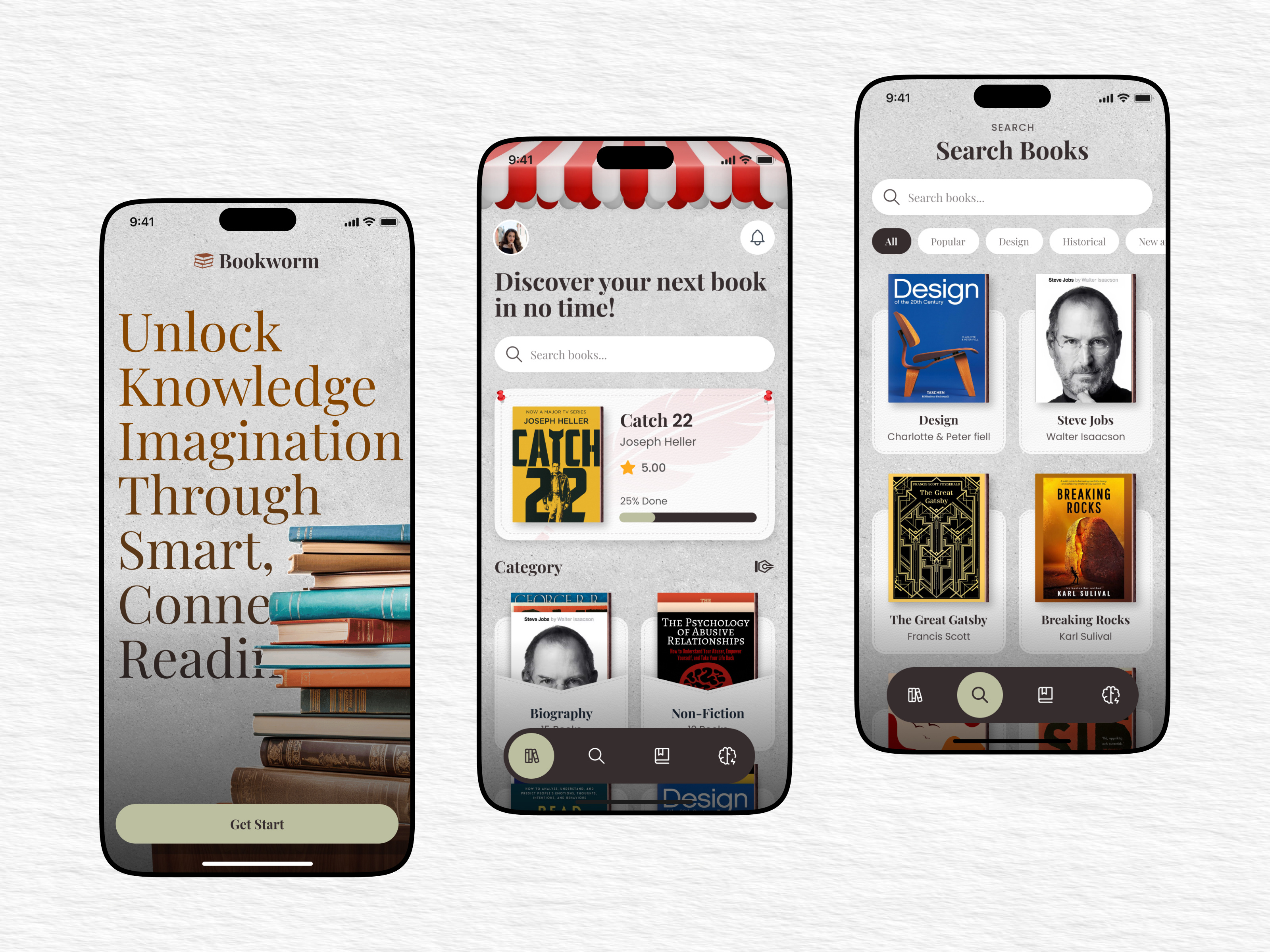 E-Book Mobile App UIUX Design | Bookworn app design app ui app ux book app book reading app design e book ebook educational app focotik ios app mobile app design online book online book reader reader app ui ui design ui ux design