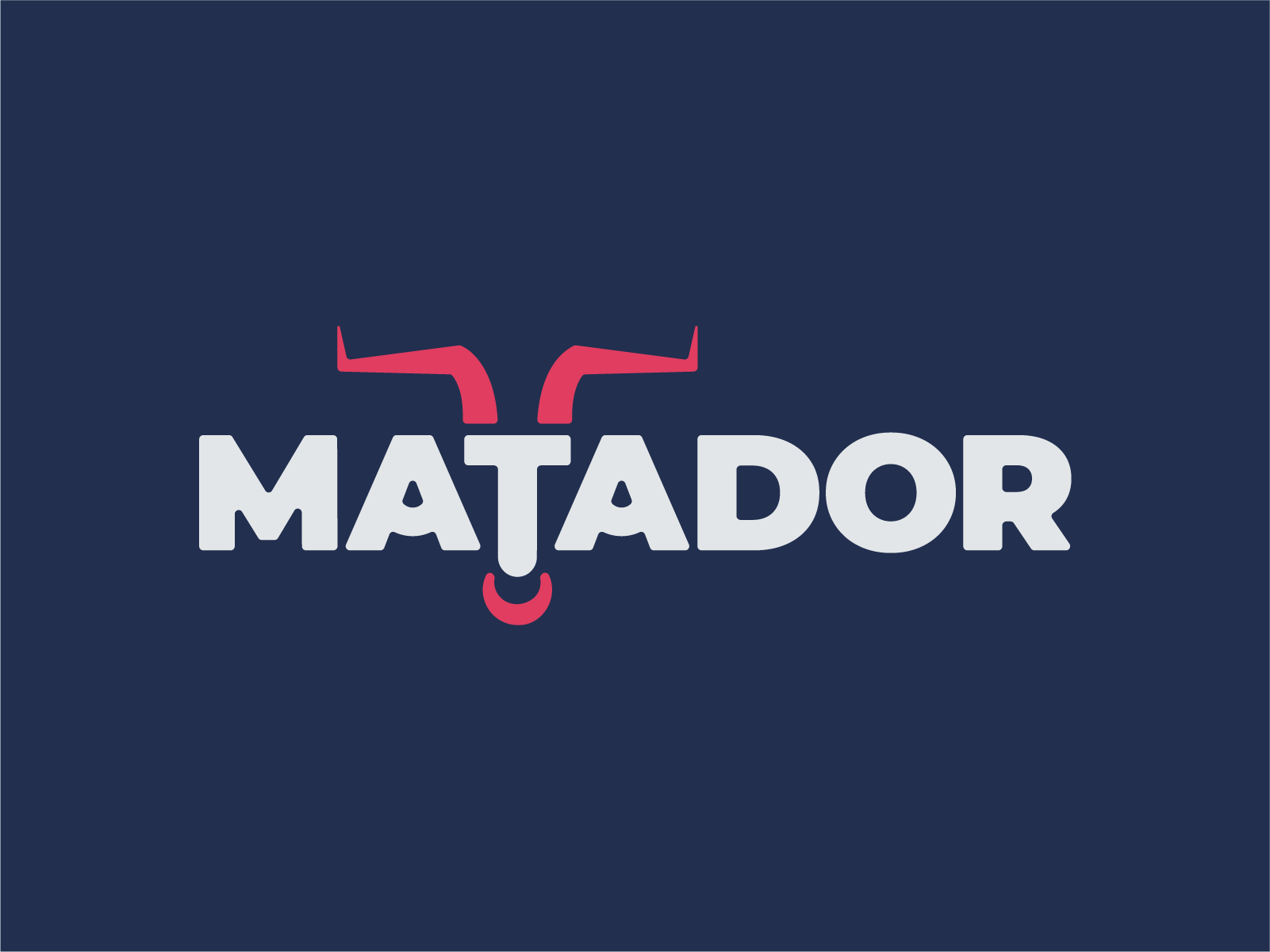 Matador Logo bold bull geometric heavy horn logo ring rounded wordmark