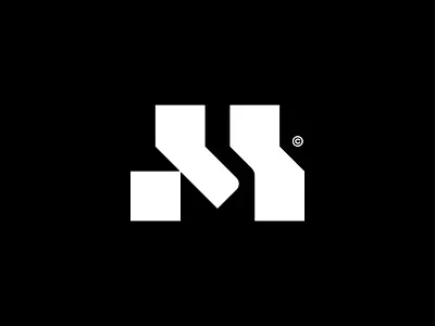 M/V - Logo block branding construction icon industrial logo mv