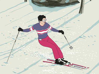 Retro 70s Skiing Poster